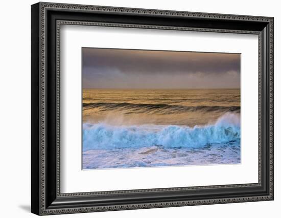 Early Morning, Depoe Bay, Golden Light, Surf, Oregon, Usa-Michel Hersen-Framed Photographic Print