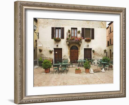 Early Morning Exterior of a Restaurant, Pienza, Italy-Dennis Flaherty-Framed Photographic Print