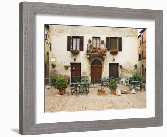 Early Morning Exterior of a Restaurant, Pienza, Italy-Dennis Flaherty-Framed Photographic Print