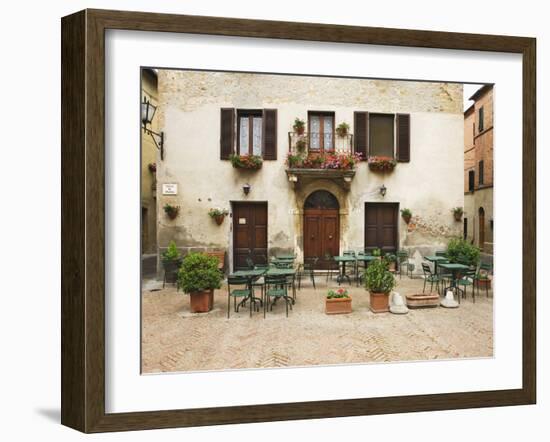 Early Morning Exterior of a Restaurant, Pienza, Italy-Dennis Flaherty-Framed Photographic Print