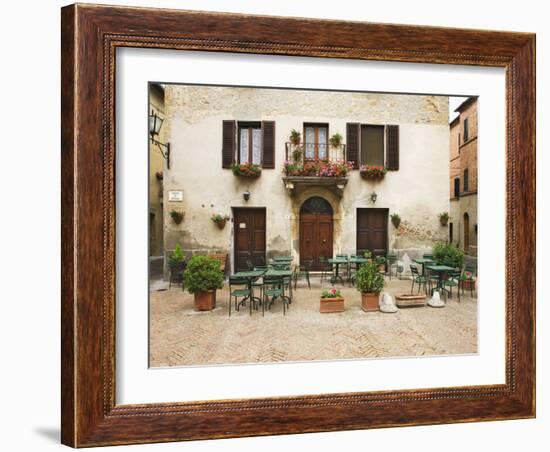 Early Morning Exterior of a Restaurant, Pienza, Italy-Dennis Flaherty-Framed Photographic Print