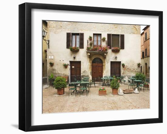 Early Morning Exterior of a Restaurant, Pienza, Italy-Dennis Flaherty-Framed Photographic Print