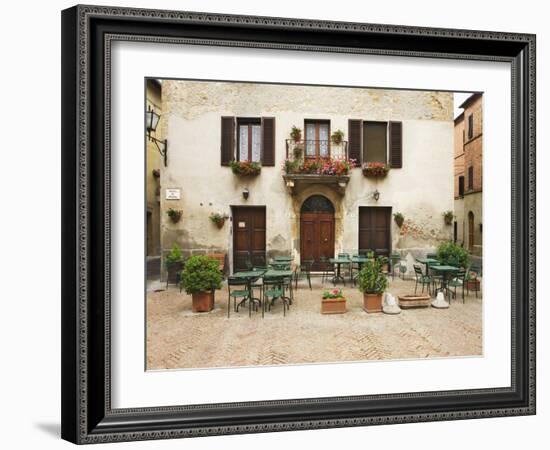 Early Morning Exterior of a Restaurant, Pienza, Italy-Dennis Flaherty-Framed Photographic Print