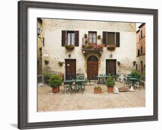 Early Morning Exterior of a Restaurant, Pienza, Italy-Dennis Flaherty-Framed Photographic Print