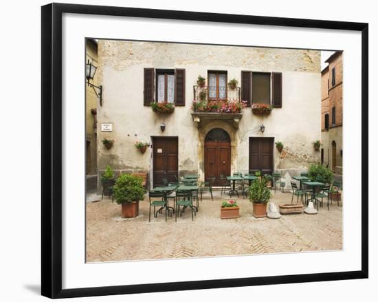 Early Morning Exterior of a Restaurant, Pienza, Italy-Dennis Flaherty-Framed Photographic Print