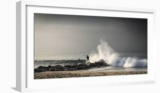 Early Morning Fisherman on Will Rogers Beach-Mark Chivers-Framed Photographic Print