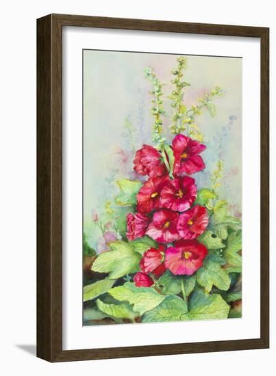 Early Morning Hollyhock-Joanne Porter-Framed Giclee Print