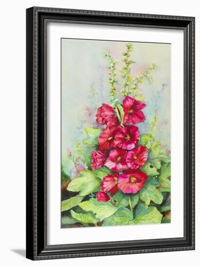 Early Morning Hollyhock-Joanne Porter-Framed Giclee Print