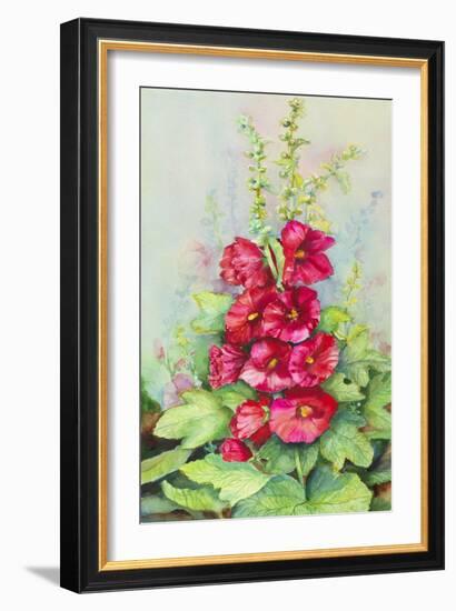 Early Morning Hollyhock-Joanne Porter-Framed Giclee Print