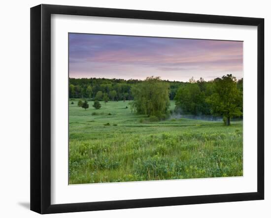 Early morning in a field at Highland Farm in York, Maine, USA-Jerry & Marcy Monkman-Framed Photographic Print