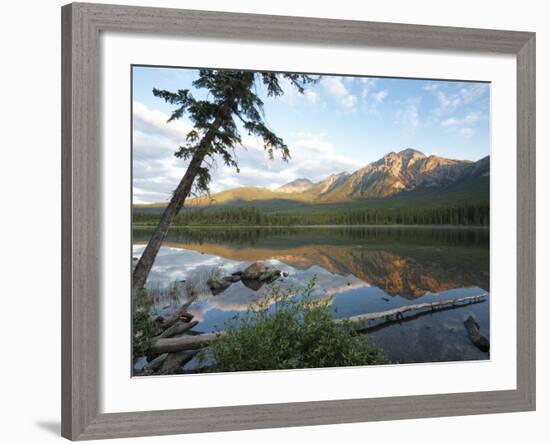 Early Morning Light at Pyramid Lake, Jasper National Park, UNESCO World Heritage Site, British Colu-Martin Child-Framed Photographic Print