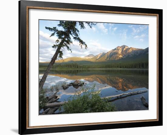 Early Morning Light at Pyramid Lake, Jasper National Park, UNESCO World Heritage Site, British Colu-Martin Child-Framed Photographic Print