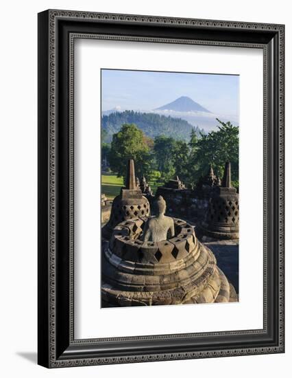 Early Morning Light at the Stupas of the Temple Complex of Borobodur, Java, Indonesia-Michael Runkel-Framed Photographic Print