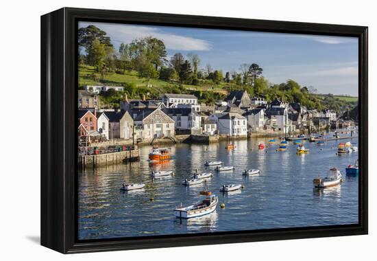 Early Morning Light on Small Boats at Anchor in the Harbour at Fowey, Cornwall, England-Michael Nolan-Framed Premier Image Canvas