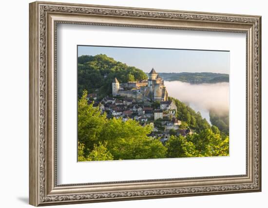 Early Morning Mist, Chateau De Castelnaud, Castelnaud, Dordogne, Aquitaine, France-Peter Adams-Framed Photographic Print