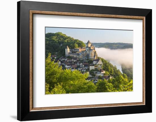 Early Morning Mist, Chateau De Castelnaud, Castelnaud, Dordogne, Aquitaine, France-Peter Adams-Framed Photographic Print