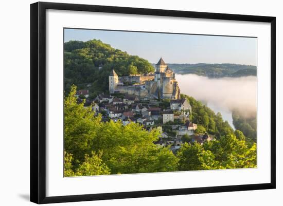 Early Morning Mist, Chateau De Castelnaud, Castelnaud, Dordogne, Aquitaine, France-Peter Adams-Framed Photographic Print