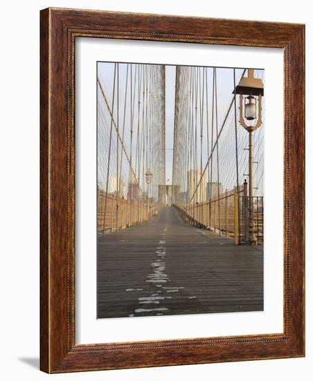 Early Morning on Brooklyn Bridge-Amanda Hall-Framed Photographic Print