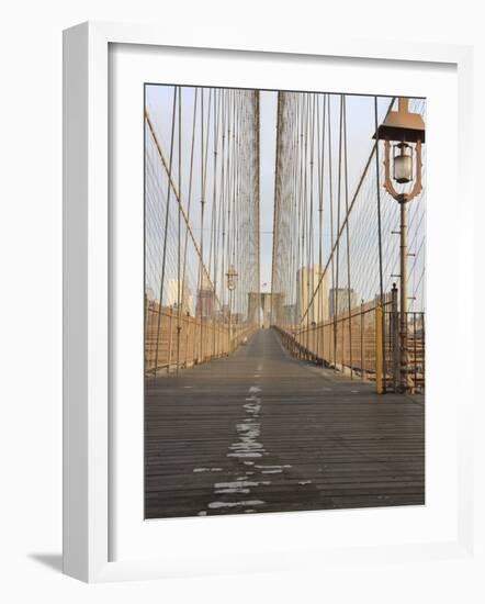 Early Morning on Brooklyn Bridge-Amanda Hall-Framed Photographic Print