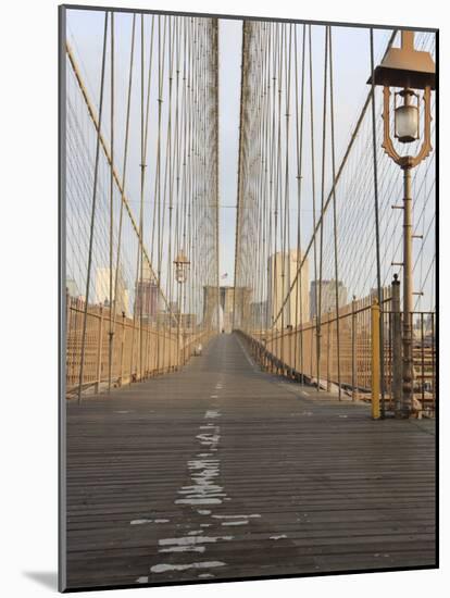 Early Morning on Brooklyn Bridge-Amanda Hall-Mounted Photographic Print