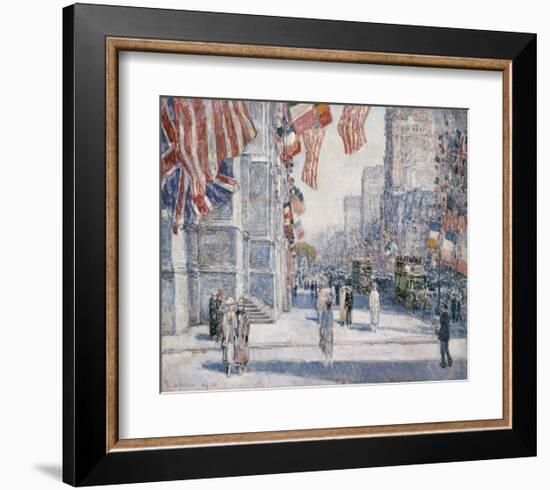 Early Morning on the Avenue in May 1917-Childe Hassam-Framed Art Print