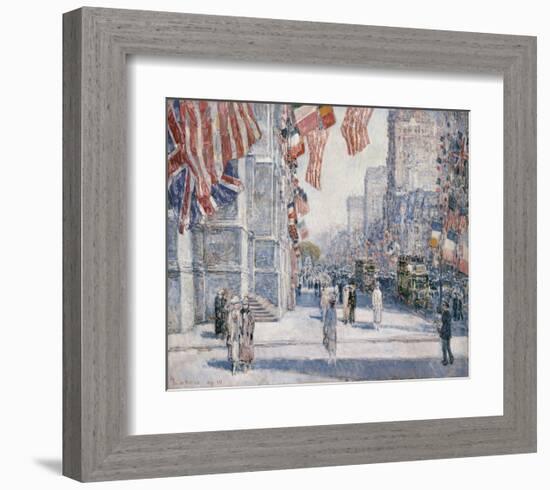 Early Morning on the Avenue in May 1917-Childe Hassam-Framed Art Print