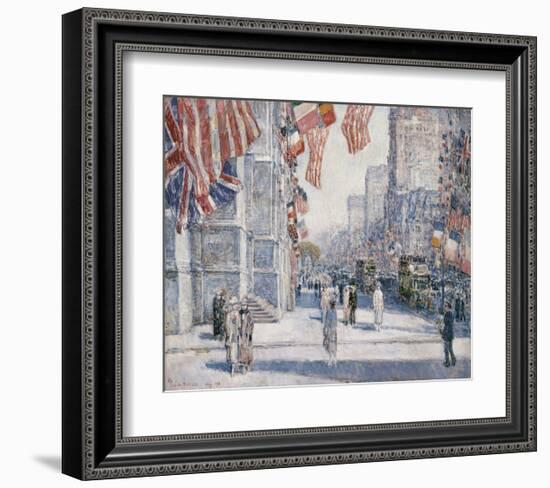 Early Morning on the Avenue in May 1917-Childe Hassam-Framed Art Print