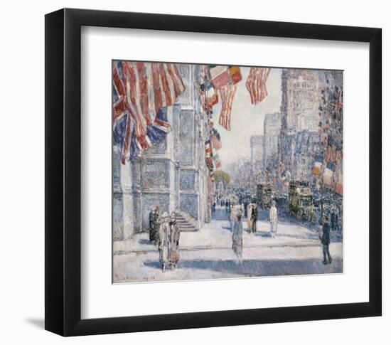 Early Morning on the Avenue in May 1917-Childe Hassam-Framed Art Print