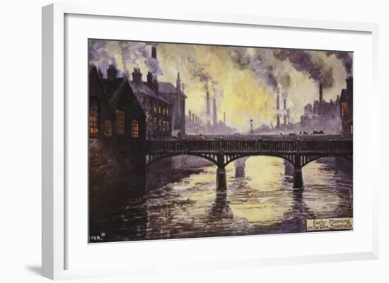 Early Morning on the Don, Sheffield-null-Framed Giclee Print