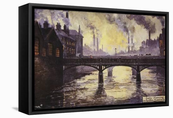 Early Morning on the Don, Sheffield-null-Framed Premier Image Canvas