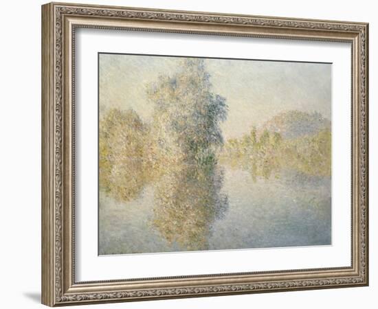 Early Morning on the Seine at Giverny, 1893-Claude Monet-Framed Giclee Print