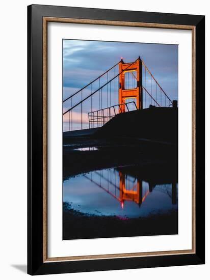 Early Morning Rain and Reflection at Golden Gate Bridge, San Francisco-Vincent James-Framed Photographic Print