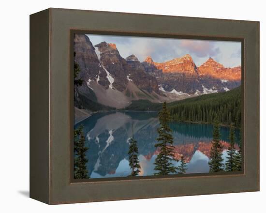 Early Morning Reflections in Moraine Lake, Banff National Park, UNESCO World Heritage Site, Alberta-Martin Child-Framed Premier Image Canvas