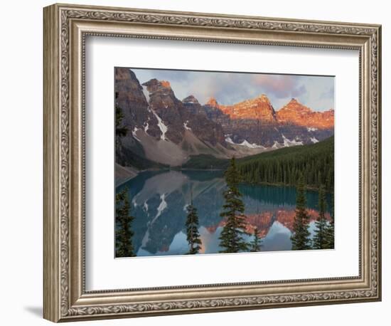 Early Morning Reflections in Moraine Lake, Banff National Park, UNESCO World Heritage Site, Alberta-Martin Child-Framed Premium Photographic Print