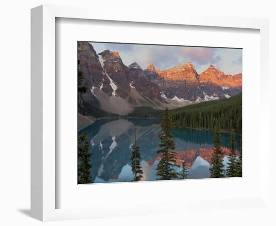 Early Morning Reflections in Moraine Lake, Banff National Park, UNESCO World Heritage Site, Alberta-Martin Child-Framed Premium Photographic Print