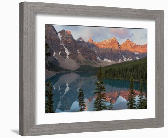 Early Morning Reflections in Moraine Lake, Banff National Park, UNESCO World Heritage Site, Alberta-Martin Child-Framed Photographic Print