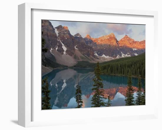 Early Morning Reflections in Moraine Lake, Banff National Park, UNESCO World Heritage Site, Alberta-Martin Child-Framed Photographic Print