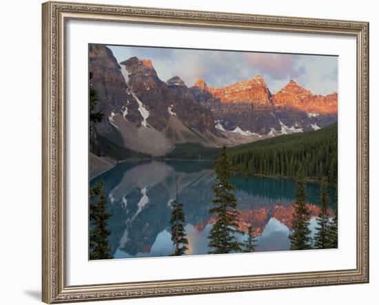 Early Morning Reflections in Moraine Lake, Banff National Park, UNESCO World Heritage Site, Alberta-Martin Child-Framed Photographic Print