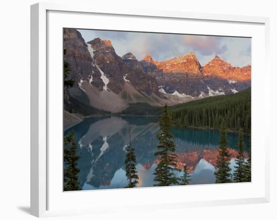 Early Morning Reflections in Moraine Lake, Banff National Park, UNESCO World Heritage Site, Alberta-Martin Child-Framed Photographic Print