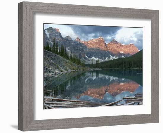 Early Morning Reflections in Moraine Lake, Banff National Park, UNESCO World Heritage Site, Alberta-Martin Child-Framed Photographic Print