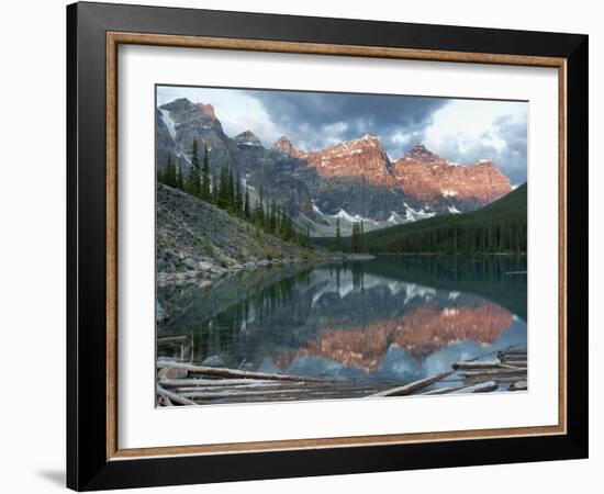 Early Morning Reflections in Moraine Lake, Banff National Park, UNESCO World Heritage Site, Alberta-Martin Child-Framed Photographic Print