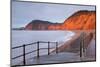 Early Morning Sunlight Glows Against the Distinctive Red Cliffs of High Peak, Sidmouth, Devon-Adam Burton-Mounted Photographic Print