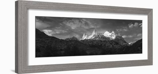 Early morning sunlight on mountain peaks, El Chalten/Mount Fitz Roy, Los Glaciares National Park...-Panoramic Images-Framed Photographic Print