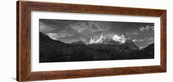 Early morning sunlight on mountain peaks, El Chalten/Mount Fitz Roy, Los Glaciares National Park...-Panoramic Images-Framed Photographic Print