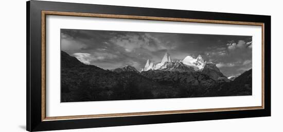 Early morning sunlight on mountain peaks, El Chalten/Mount Fitz Roy, Los Glaciares National Park...-Panoramic Images-Framed Photographic Print