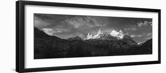 Early morning sunlight on mountain peaks, El Chalten/Mount Fitz Roy, Los Glaciares National Park...-Panoramic Images-Framed Photographic Print