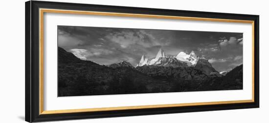 Early morning sunlight on mountain peaks, El Chalten/Mount Fitz Roy, Los Glaciares National Park...-Panoramic Images-Framed Photographic Print