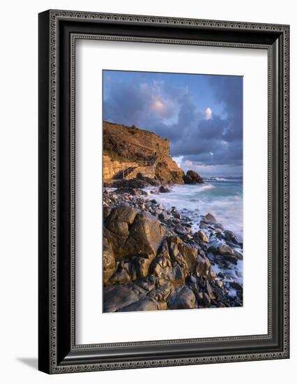 Early morning sunshine at Bamaluz Point, St Ives, Cornwall, England.-Adam Burton-Framed Photographic Print