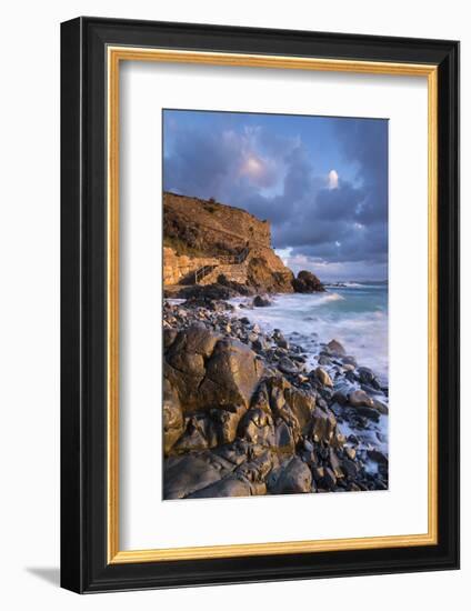 Early morning sunshine at Bamaluz Point, St Ives, Cornwall, England.-Adam Burton-Framed Photographic Print