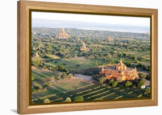 Early Morning Sunshine over the Terracotta Temples of Bagan, Myanmar (Burma)-Annie Owen-Framed Premier Image Canvas